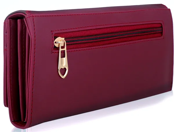 Maroon_Synthetic_Leather_Envelope_Clutch_Purse_Wallet_Casual_Party_Formal