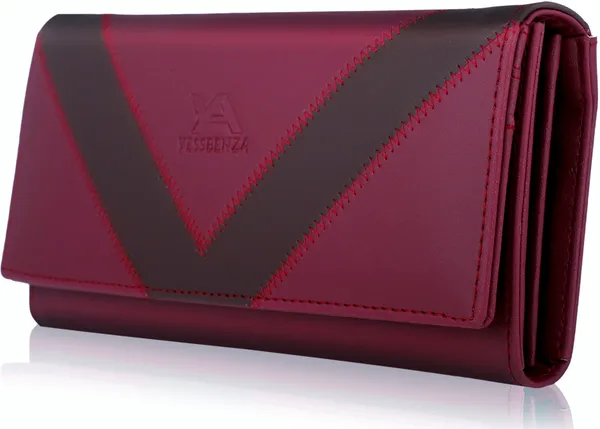 Maroon_Synthetic_Leather_Envelope_Clutch_Purse_Wallet_Casual_Party_Formal