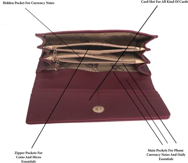 Maroon_Synthetic_Leather_Envelope_Clutch_Purse_Wallet_Casual_Party_Formal