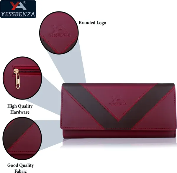 Maroon_Synthetic_Leather_Envelope_Clutch_Purse_Wallet_Casual_Party_Formal