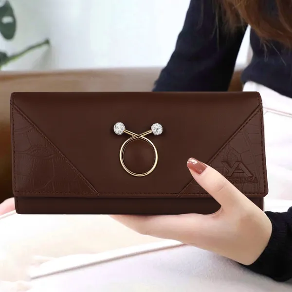 Modern_Brown_Women'S_Clutches_Purses_Synthetic_Croco_Faux-Leather_Magnetichick_Closure