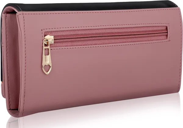 Peach_Synthetic_Envelope_Clutch_Casual_Party_Formal_Sports_Wallet