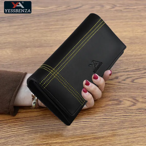 Black_Handbag:_Ladies_Casual_Pu_Magnetic_Closure_Flap-Fold_Clutch_Bag