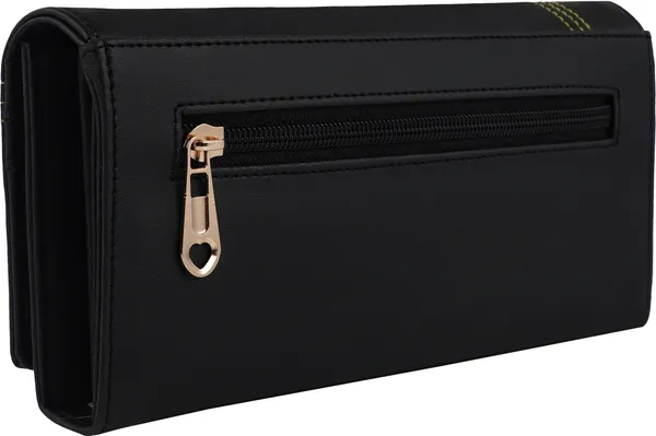 Black_Handbag:_Ladies_Casual_Pu_Magnetic_Closure_Flap-Fold_Clutch_Bag