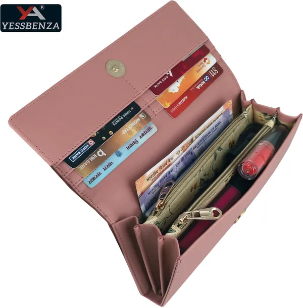 Peach_Synthetic_Casual_Clutch_Bag_With_Poly_Cotton_Inner_Fabric