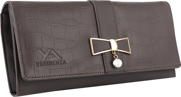 Solid_Grey_Hand_Clutches_-_Women'S_Magnetic_Button_Bag