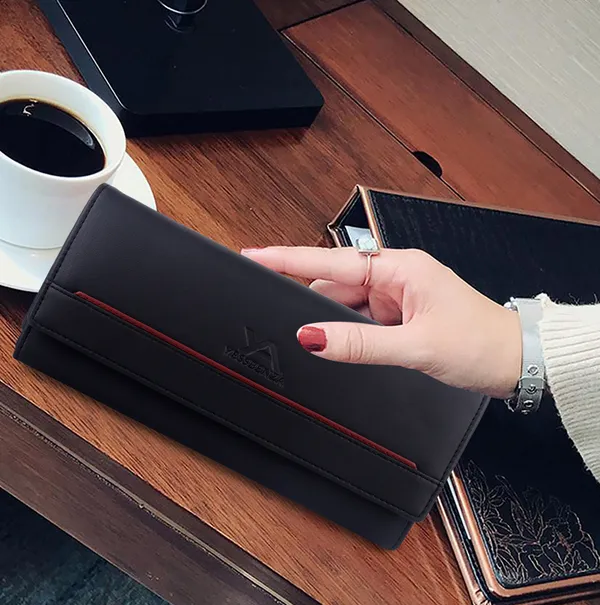 Black_Clutch_Wallet_Purse_Synthetic_Leathers_Cotton_Magnetic_Closure_Bag