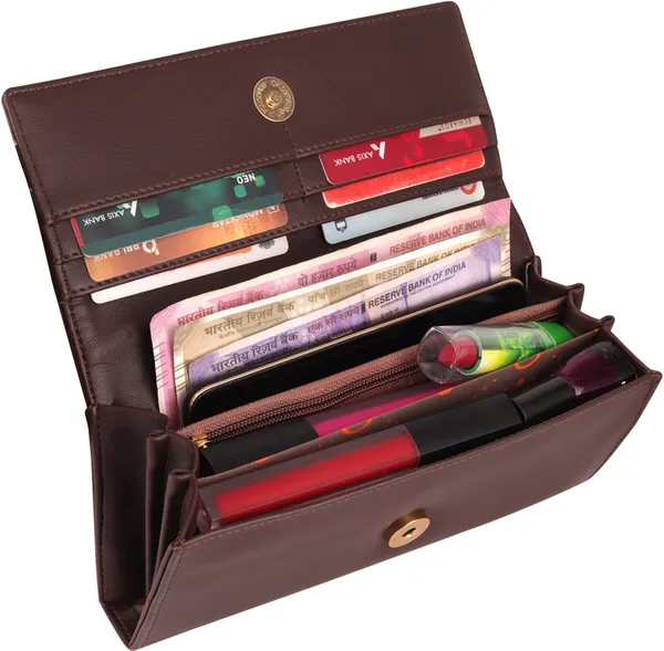 Brown_Casual_Synthetic_Magnetic_Closure_Envolap_Clutch_Wallet