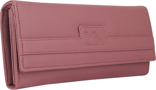 Peach_Synthetic_Cotton_Blend_Magnetic_Closure_Envolap_Clutch_Bag_For_Women