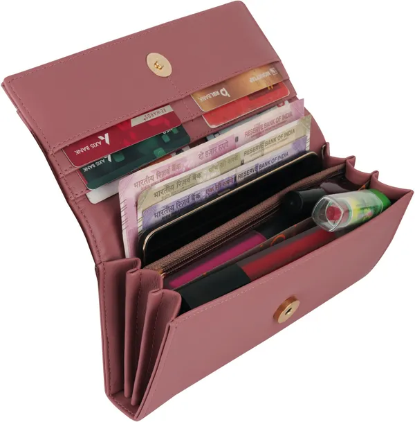 Peach_Synthetic_Cotton_Blend_Magnetic_Closure_Envolap_Clutch_Bag_For_Women