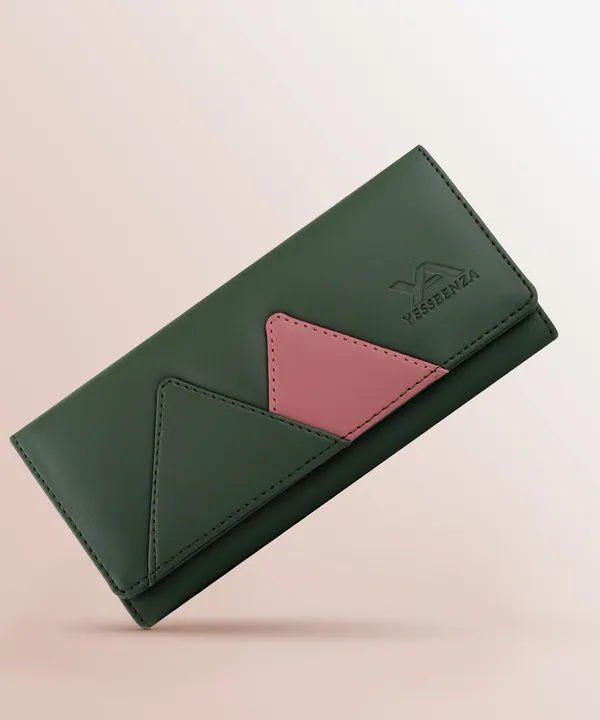 Green_Synthetic_Faux-Leather_Women'S_Hand_Wallet_Mobile_Had_Purses_Casual_Clutch