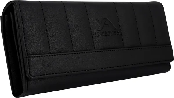 Black_Synthetic_Leather_Women'S_Handclutches_Cum_Handwallets_For_Casual::Party_Wear