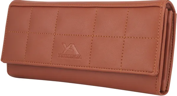 Beige_Women's_Casual_Handbags_Leather_Magnetic_Snap_Envelope_Clutch_Wallet