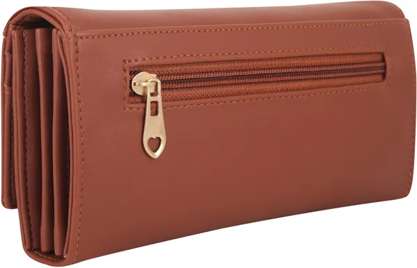 Beige_Women's_Casual_Handbags_Leather_Magnetic_Snap_Envelope_Clutch_Wallet