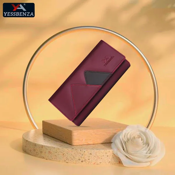 Maroon_Women'S_Synthetic_Leather_Magnetic_Closure_Envelop_Flap-Fold_Clutch_Bag.