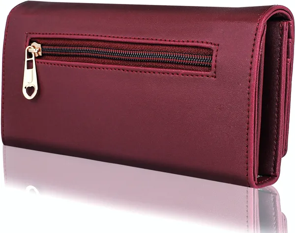 Maroon_Women'S_Synthetic_Leather_Magnetic_Closure_Envelop_Flap-Fold_Clutch_Bag.