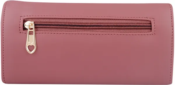 Peach_Colorblocked_Faux-Leather_Casual_Clutch_Bag_With_Cotton_Blend_Fabric