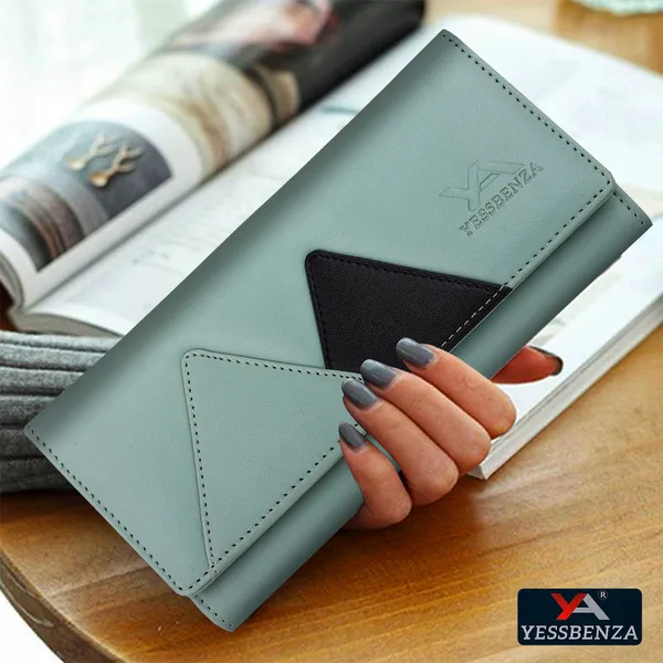Light_Green_Artificial_Leather_Wallet_For_Women_And_Girls