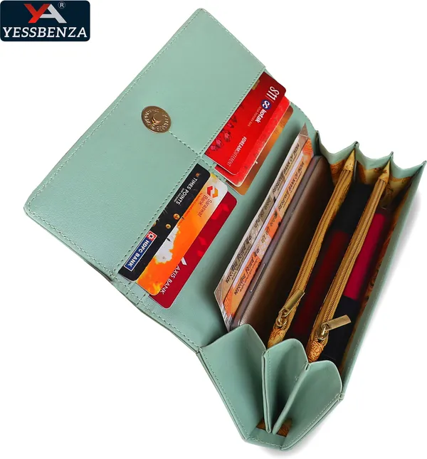Light_Green_Artificial_Leather_Wallet_For_Women_And_Girls