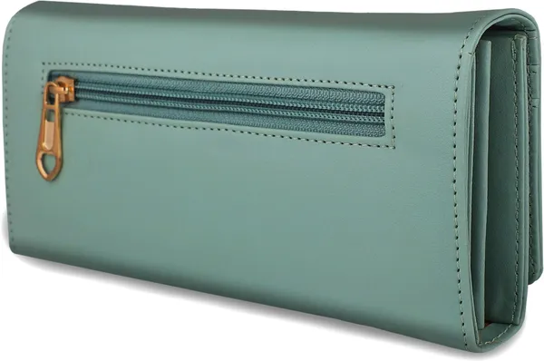Light_Green_Artificial_Leather_Wallet_For_Women_And_Girls