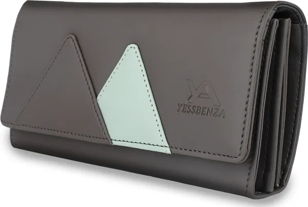 Grey_Artificial_Synthetic_Faux-Leather_Women'S_Hand_Wallet_Mobile_Had_Purses