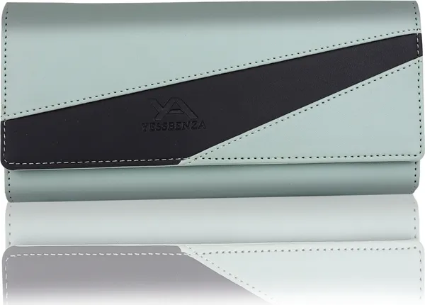Light_Green_Casual_Artificial_Leather_Envelap_Closure_Clutch_Bag:_Colorblocked