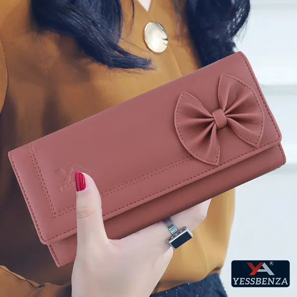 Peach_Synthetic_Faux-Leather_Women'S_Envelop_Flap-Fold_Clutch_Handbag