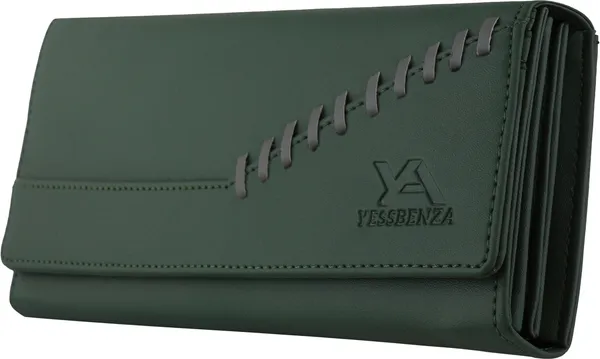 Green_Faux-Leather_Women'S_Clutch_Wallet_With_Magnetic_Closure
