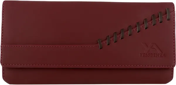 Maroon_Faux-Leather_Magnetic_Closure_Women'S_Girls_Casual_Party_Clutch_Wallet