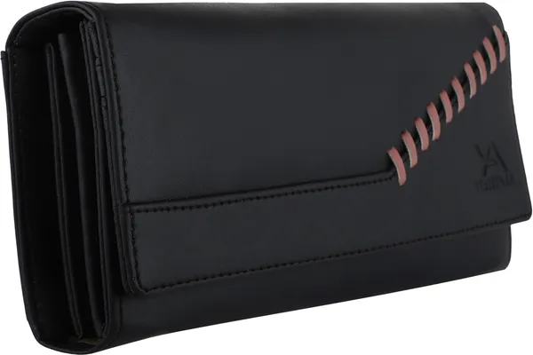 Black_Faux-Leather_Magnetic_Closure_Envelop_Flap-Fold_Women'S_Clutch_Wallet