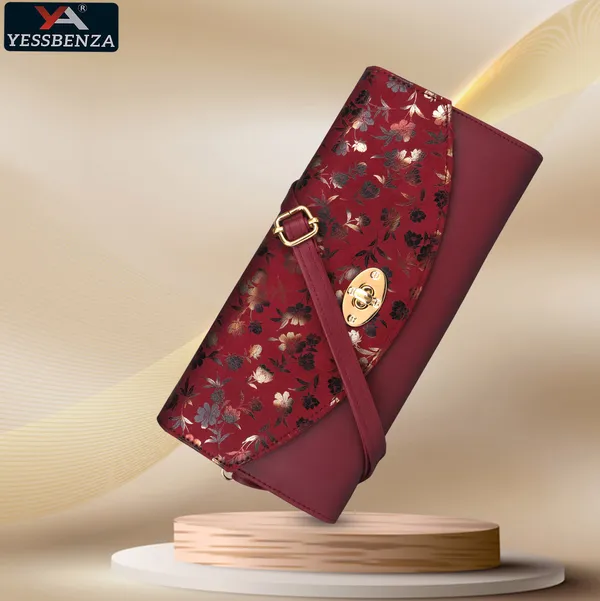 Maroon_Casual_And_Evening_Synthetic_Leather_Shoulder_Bag_With_Detachable_Strap