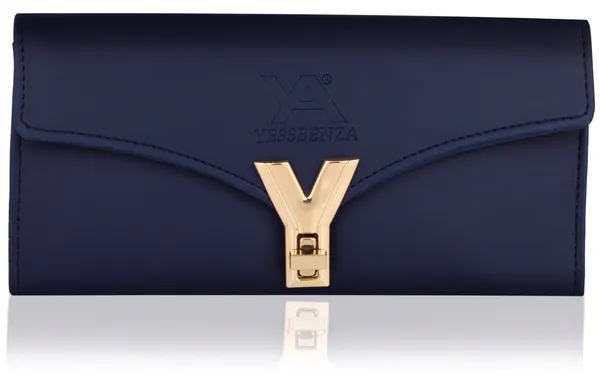 Blue_Quality_Ladies_Y_Twist_Lock_Clutch_Wallet_For_Casual,_Party,_Formal,_Sports.
