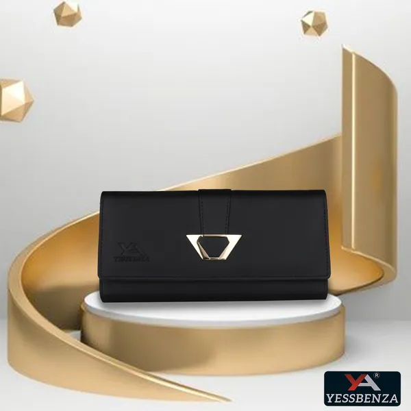 Black_Handcrafted_Faux-Leather_Envelop_Flap-Fold_Clutch_Bag_For_Women