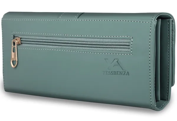 Light_Green_Women'S_Synthetic_Leather_Magnetic_Closure_Clutch_Bag