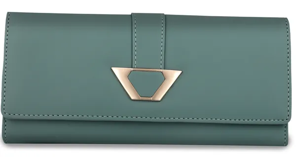 Light_Green_Women'S_Synthetic_Leather_Magnetic_Closure_Clutch_Bag