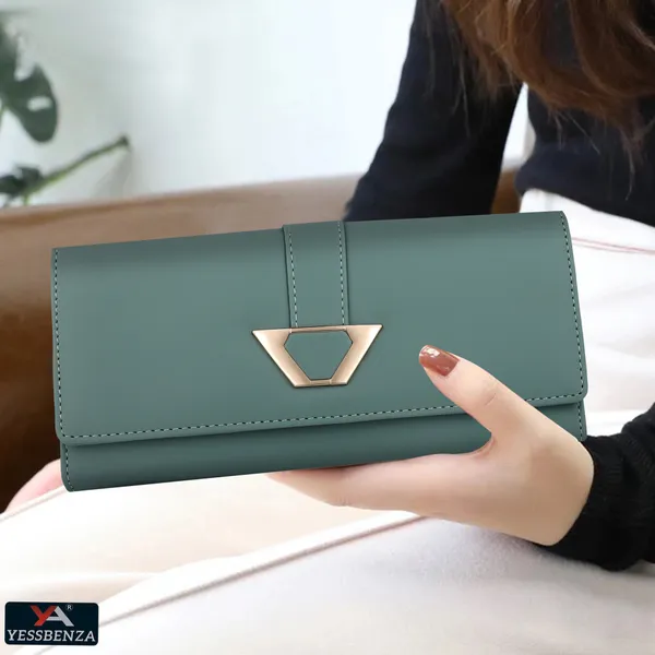 Light_Green_Women'S_Synthetic_Leather_Magnetic_Closure_Clutch_Bag