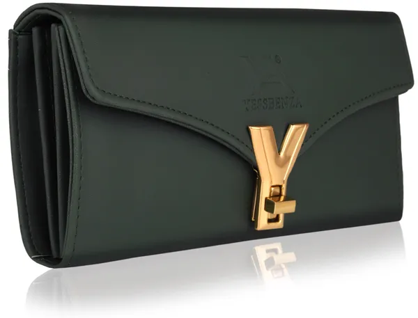 Green_Quality_Y_Twist_Lock_Clutch_Wallet_Faux-Leather_Envelope_Casual_Bag