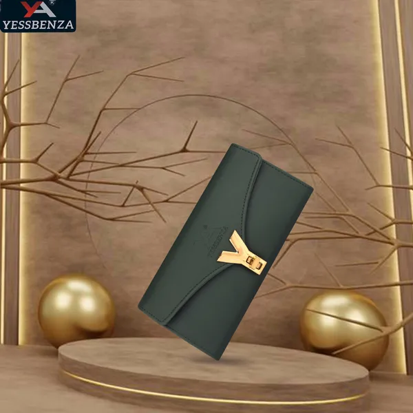 Green_Quality_Y_Twist_Lock_Clutch_Wallet_Faux-Leather_Envelope_Casual_Bag