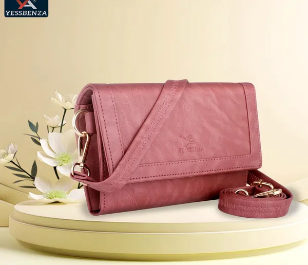Pink_Peach_Faux_leather_Sling_bag_for_Womens_&_Girls