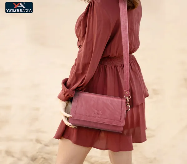 Pink_Peach_Faux_leather_Sling_bag_for_Womens_&_Girls