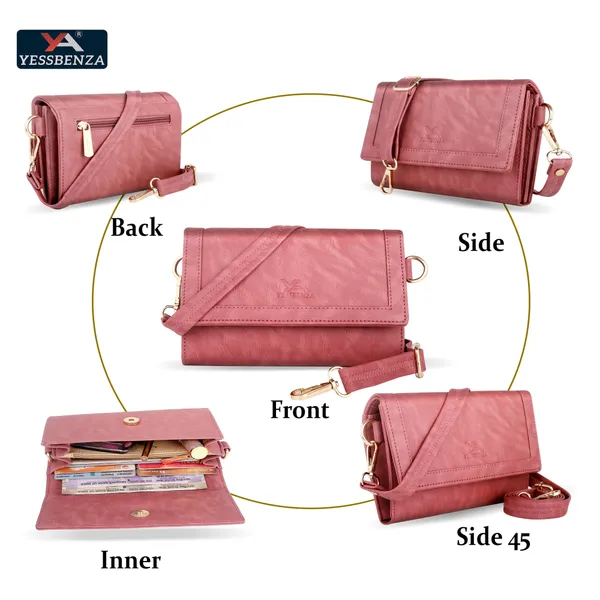 Pink_Peach_Faux_leather_Sling_bag_for_Womens_&_Girls