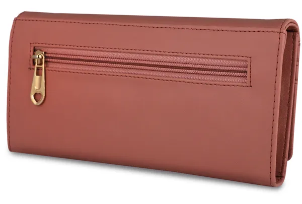 Peach_Croco_Faux-Leather_Polycotton_Fabric_Magnetic_Closure_Flap-Fold_Clutch_Bag_Women'S_Styles