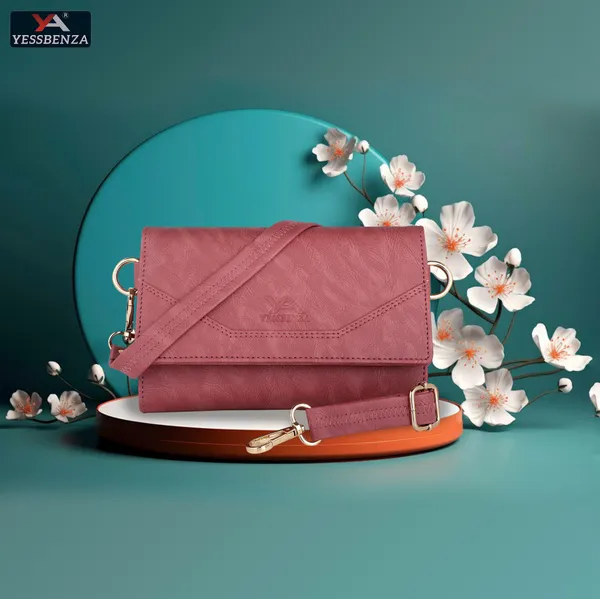Pink_Peach_Faux_leather_Sling_Bag_for_Womens_&_Girls