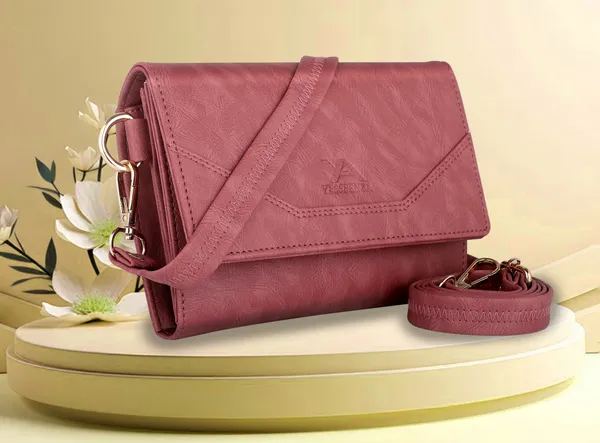 Pink_Peach_Faux_leather_Sling_Bag_for_Womens_&_Girls
