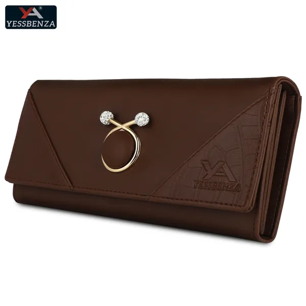 Modern_Brown_Women'S_Clutches_Purses_Synthetic_Croco_Faux-Leather_Magnetichick_Closure