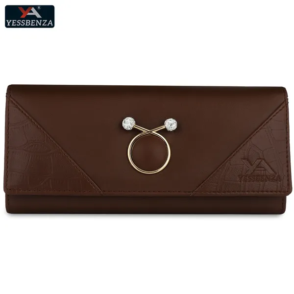 Modern_Brown_Women'S_Clutches_Purses_Synthetic_Croco_Faux-Leather_Magnetichick_Closure