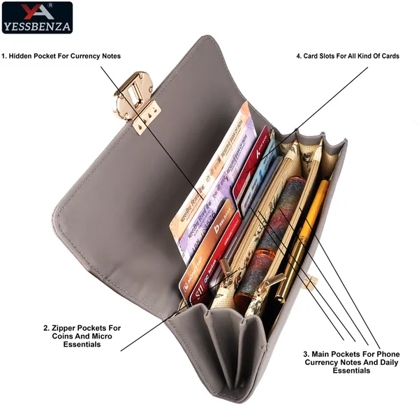 Grey_Synthetic_Handcrafted_Clutch_Wallet_For_Casual,_Party,_Formal,_Sports_Events