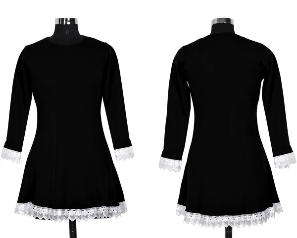 Black_Polyster_Knitting_Dress_for_Women