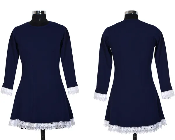 Blue_Polyster_Knitting_Dress_for_Women