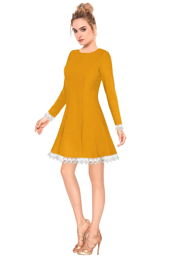 Yellow_Polyster_Knitting_Dress_for_Women
